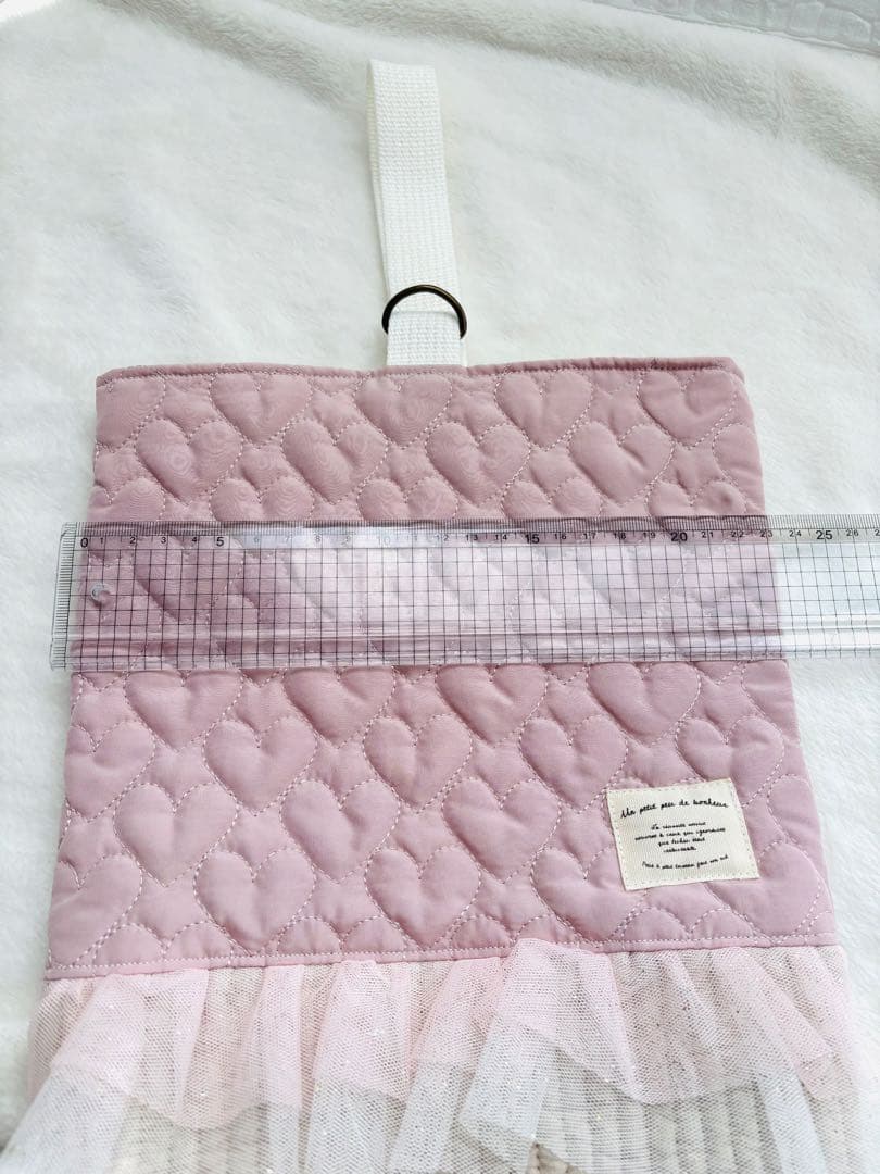 入学準備セット　4点セット　韓国ハートキルト生地　ピンク　ヌビ