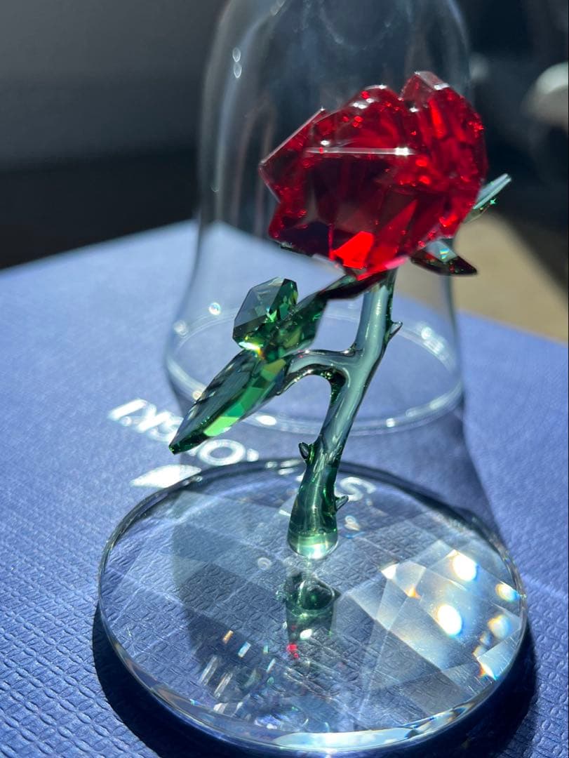Swarovski スワロフスキー　美女と野獣　薔薇　オブジェ　魔法のバラ