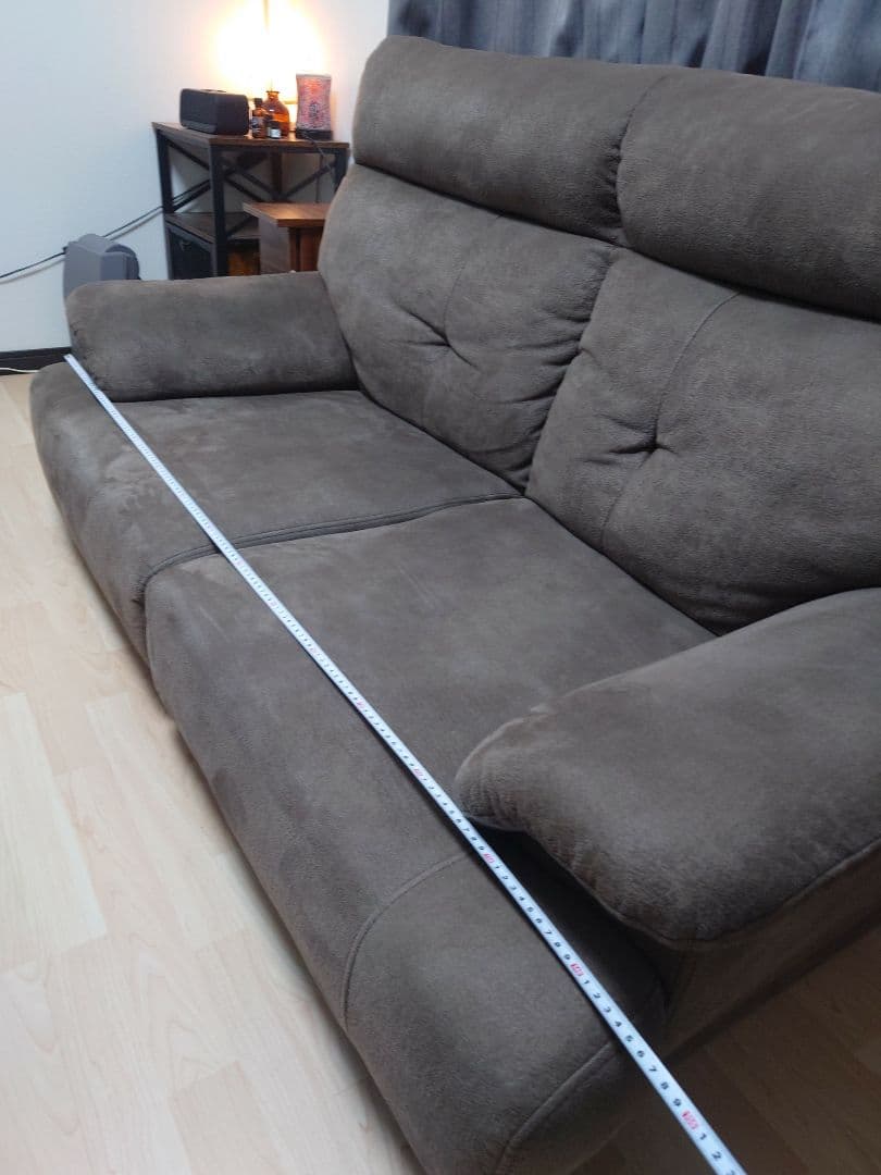 ソファ　ファブリック　ダークブラウン　高さ調節可