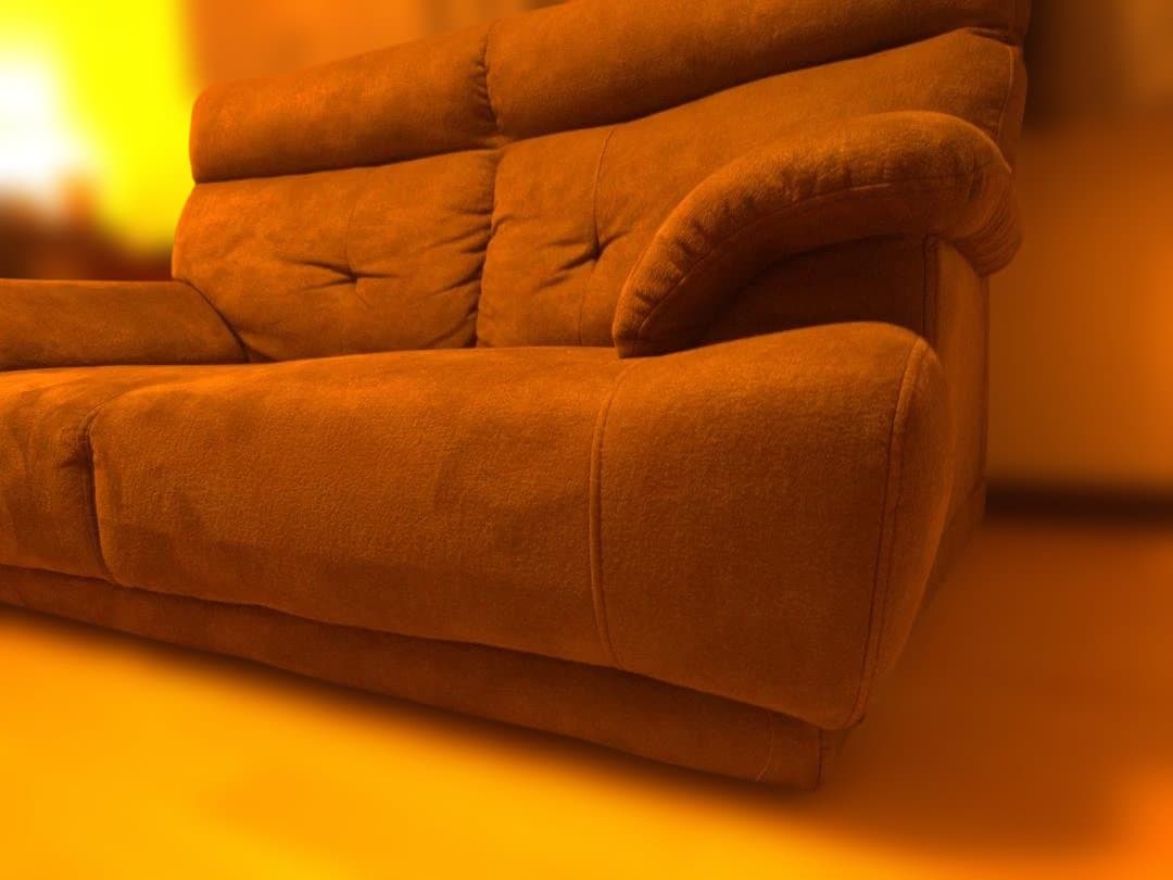 ソファ　ファブリック　ダークブラウン　高さ調節可