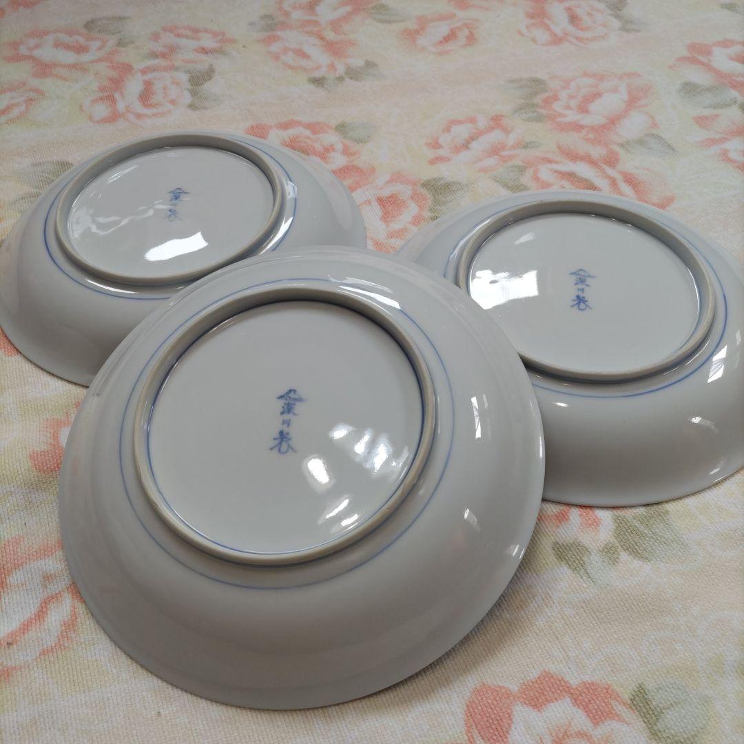 深川製磁　牡丹金ミル　小皿４枚　中皿３枚