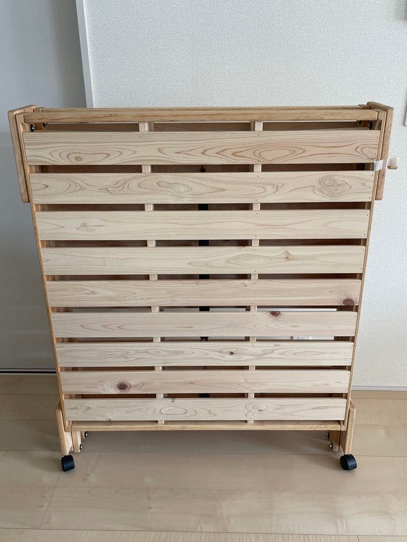 中居木工　2022/5 製造 折りたたみ式ひのきすのこベッド　ライトブラウン