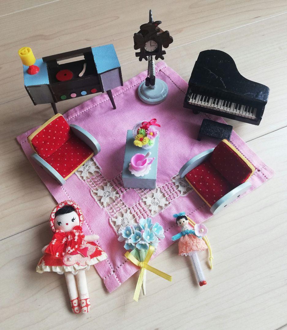 昭和レトロ　お人形遊び　木の家具　ヘロヘロ人形　文化人形