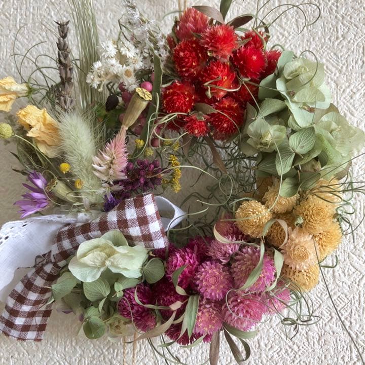 受注制作　千日紅リース