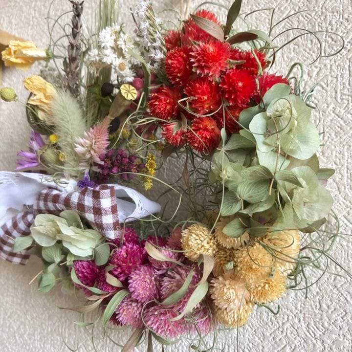 受注制作　千日紅リース