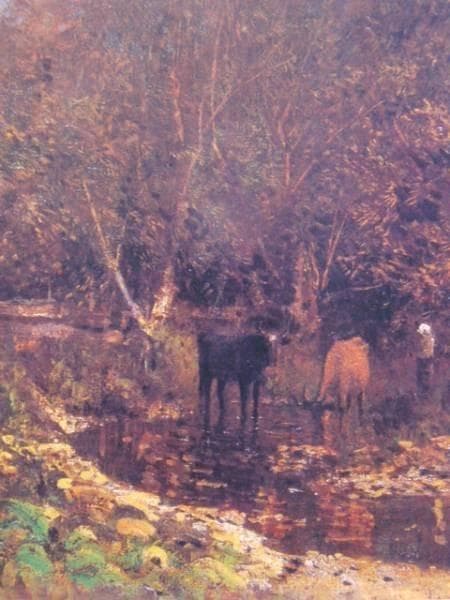 ラースロー・メドニャンスキイ、柳と牛、希少画集画、新品額装付