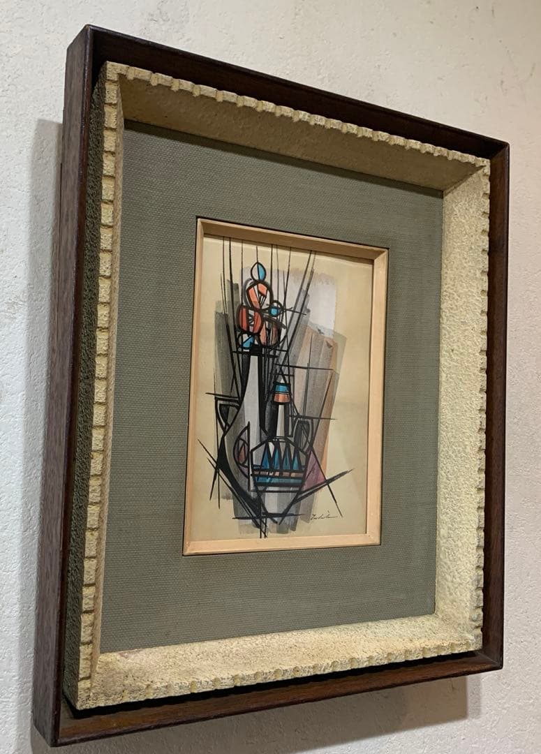 絵画　額装　肉筆彩色画　海外作家『バラ』アンティーク