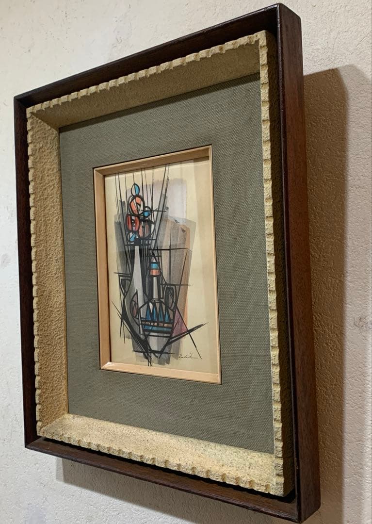 絵画　額装　肉筆彩色画　海外作家『バラ』アンティーク