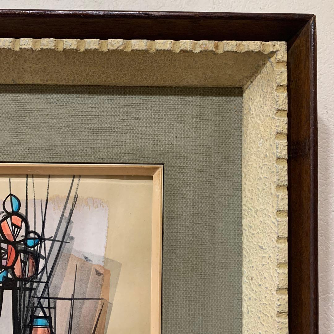 絵画　額装　肉筆彩色画　海外作家『バラ』アンティーク