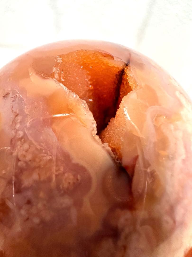 カーネリアン　フラワーアゲート　スフィア　A B どちらかのスタンド付き　丸玉