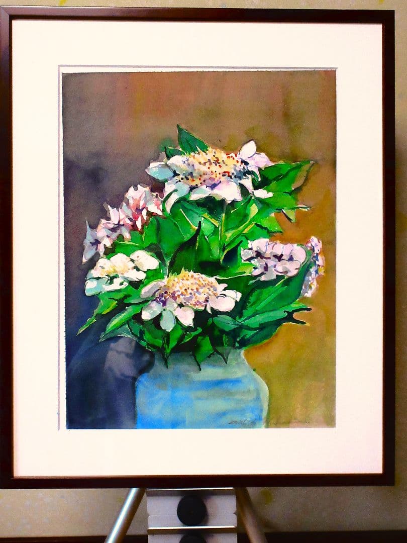 水彩画 紫陽花(額装済み)
