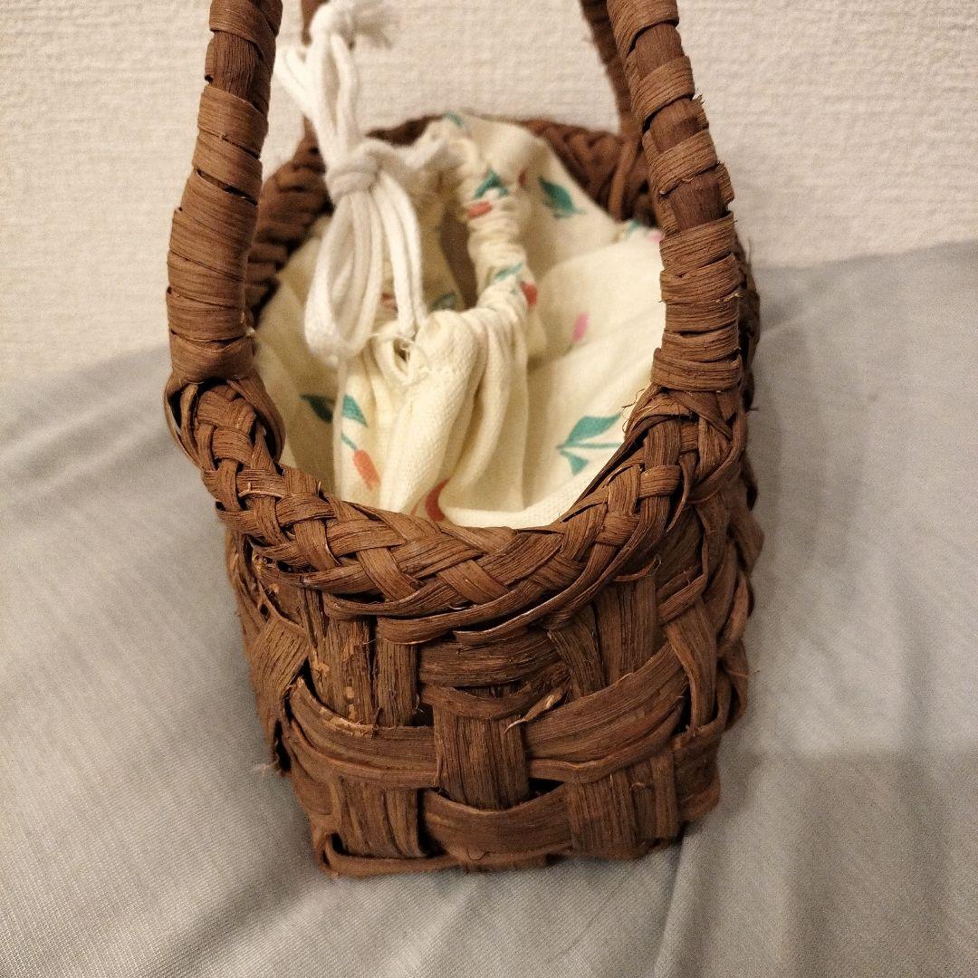 山葡萄やたら編みバッグ 約横21高さ11幅8