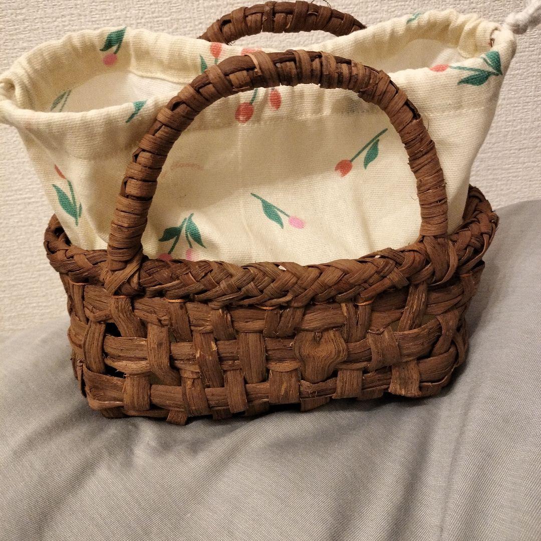 山葡萄やたら編みバッグ 約横21高さ11幅8