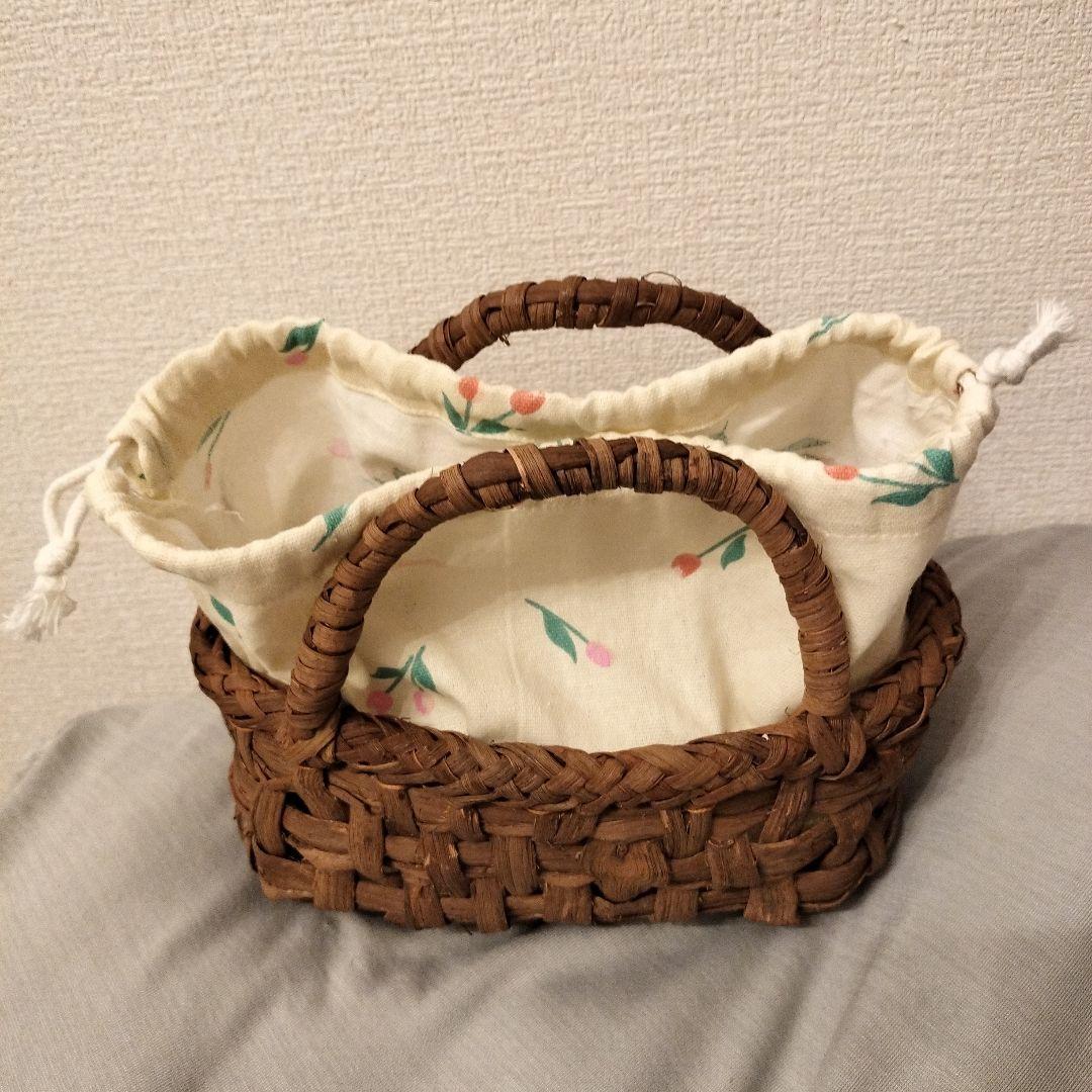 山葡萄やたら編みバッグ 約横21高さ11幅8