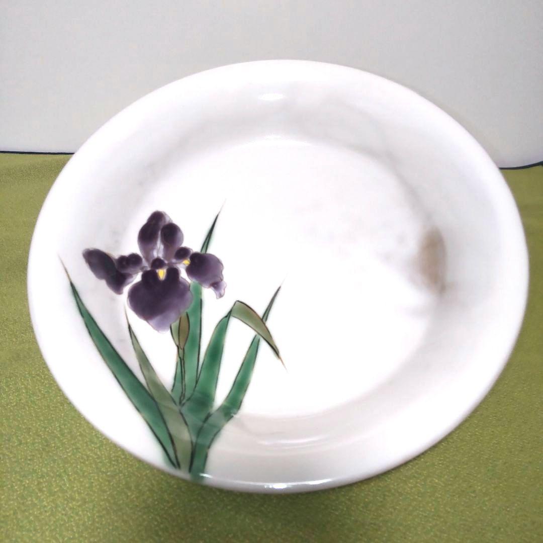 陶あん　清水焼　京焼　花　パープル　紫 皿　一枚　皿　深皿　鉢 大皿
