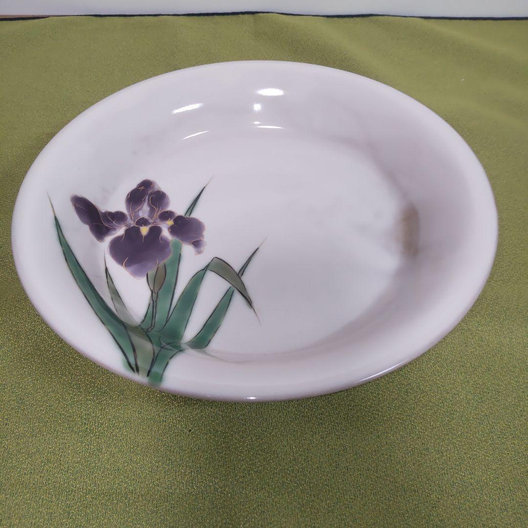 陶あん　清水焼　京焼　花　パープル　紫 皿　一枚　皿　深皿　鉢 大皿