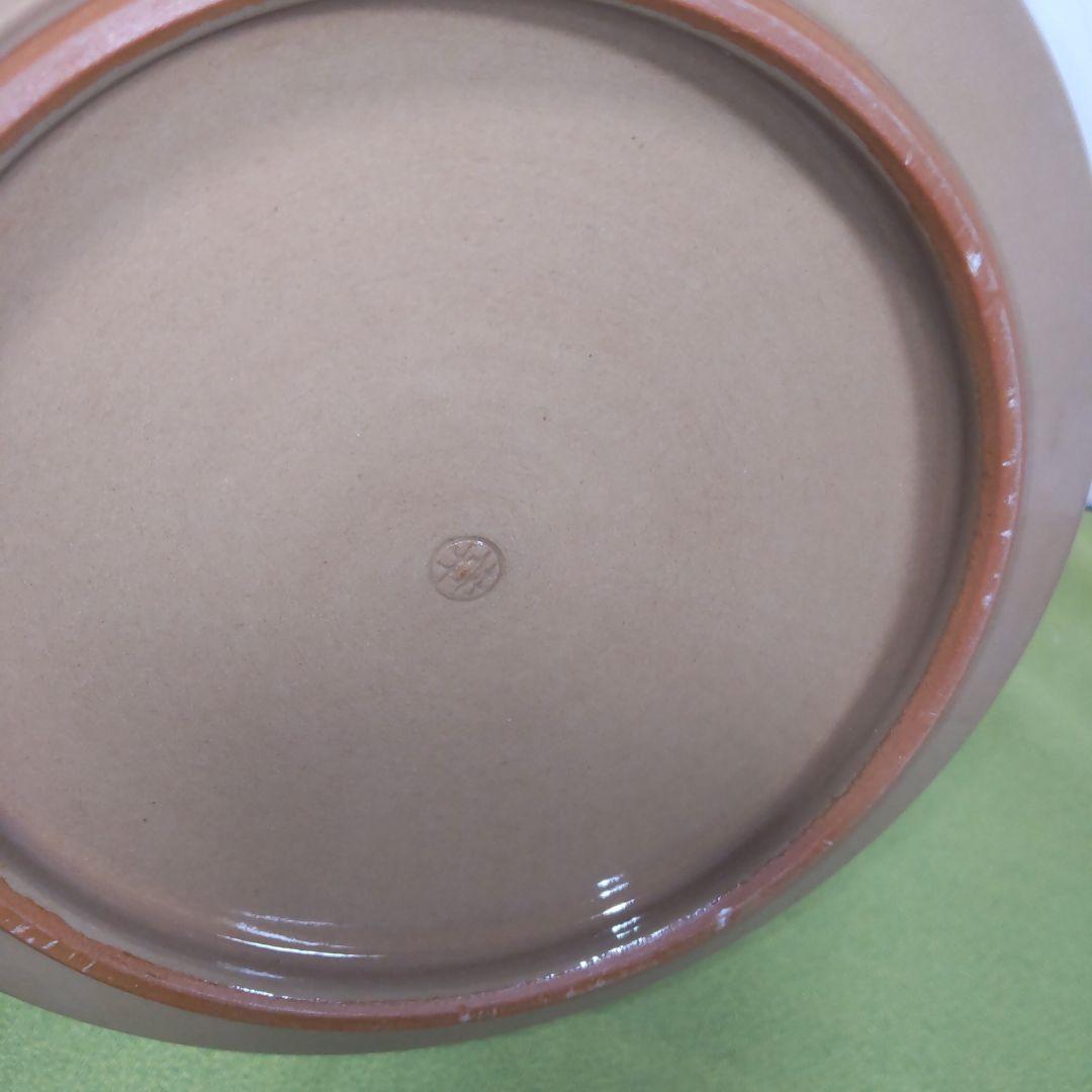 陶あん　清水焼　京焼　花　パープル　紫 皿　一枚　皿　深皿　鉢 大皿