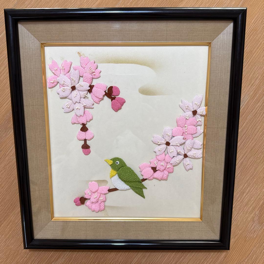 干支 押絵飾り　干支6枚+うぐいす押絵額入り