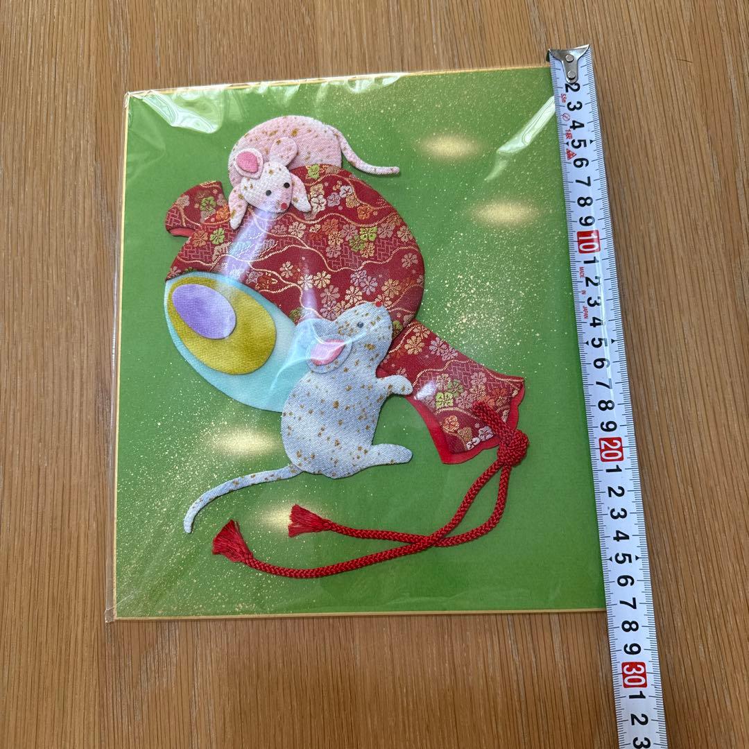 干支 押絵飾り　干支6枚+うぐいす押絵額入り