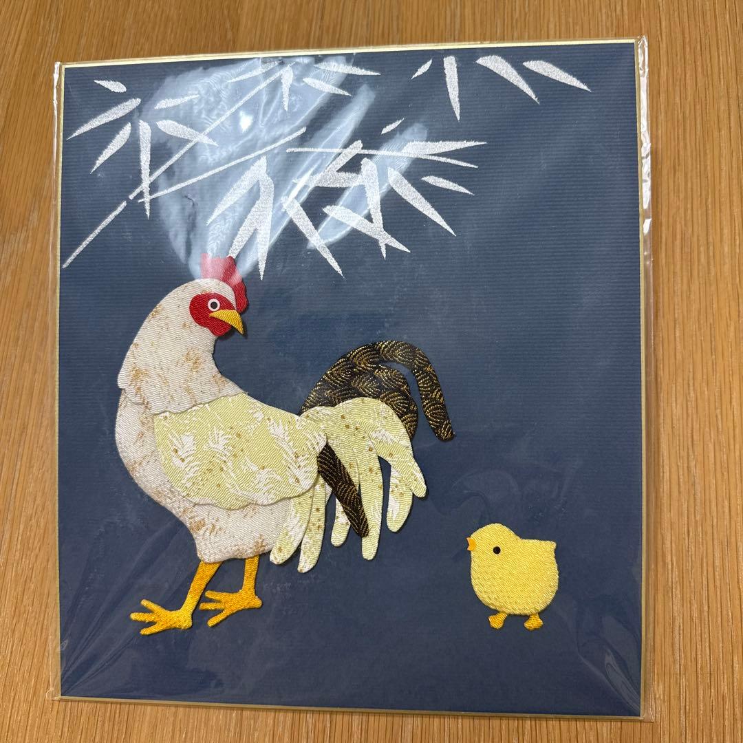 干支 押絵飾り　干支6枚+うぐいす押絵額入り