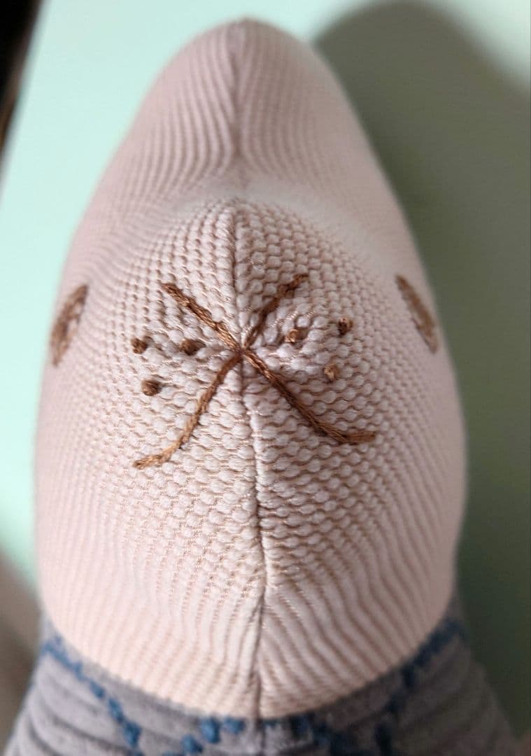 ミナペルホネン　こうさぎクッションタンバリン　グレー/グリーン