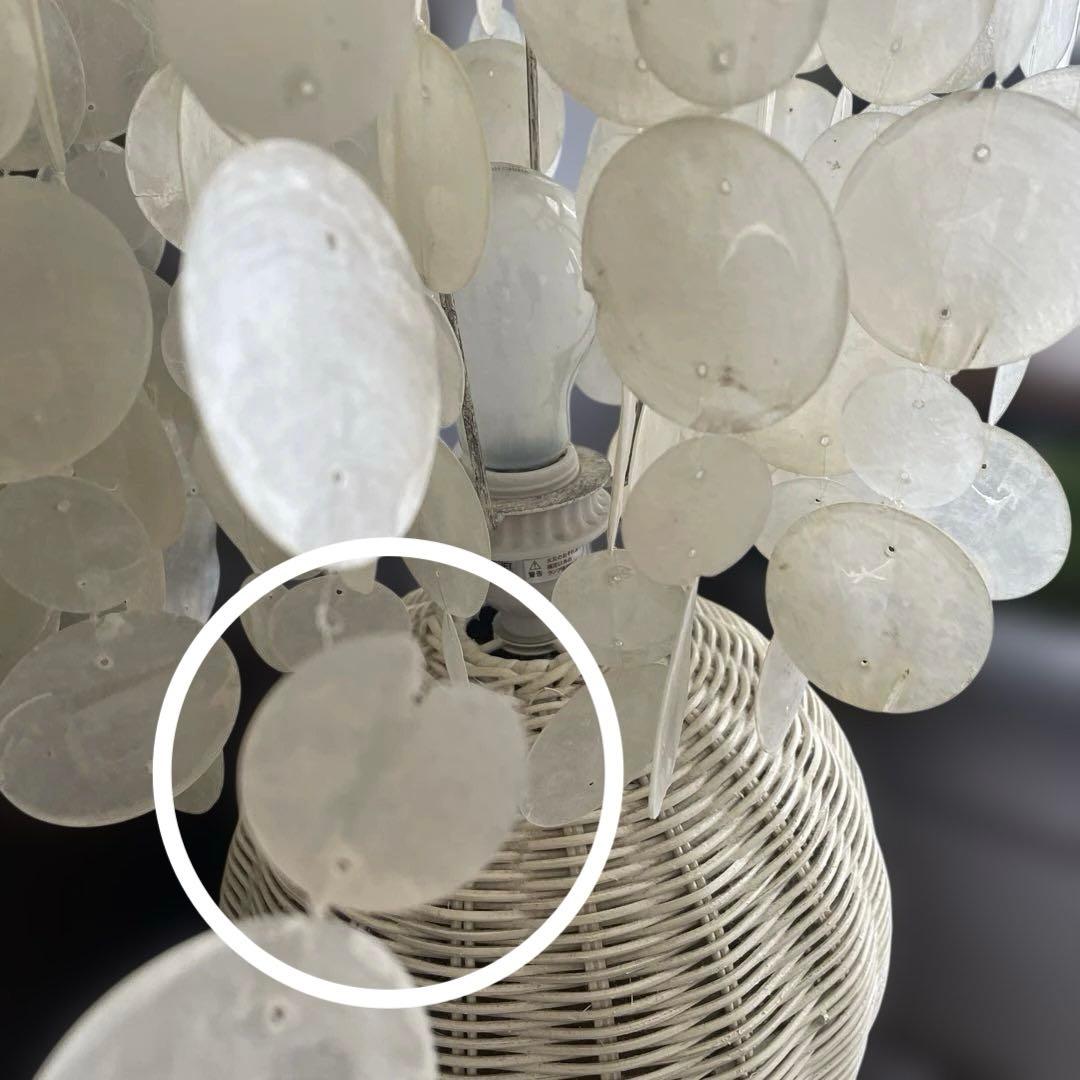 Francfranc ホワイト ラタン シェル フロアスタンド ランプ 貝殻