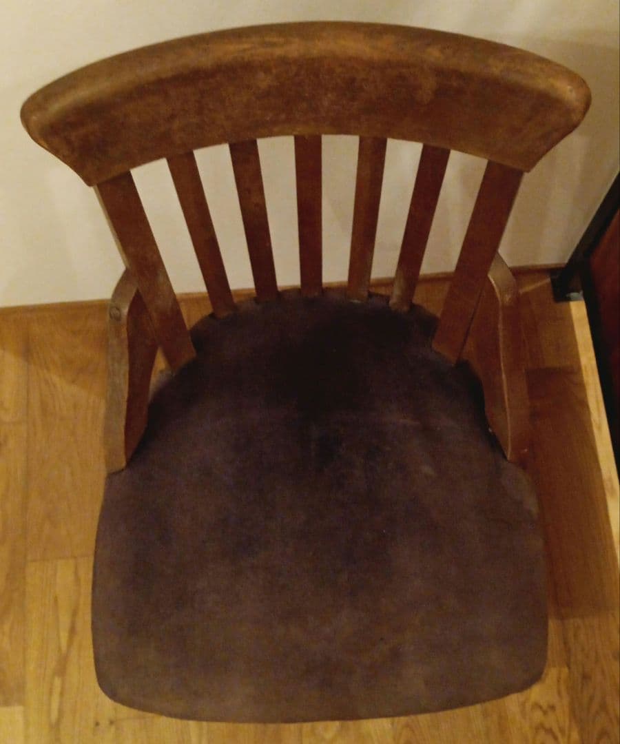 和製アンティーク 回転椅子 ナラ材 大正ロマン チェア イス レトロ ②