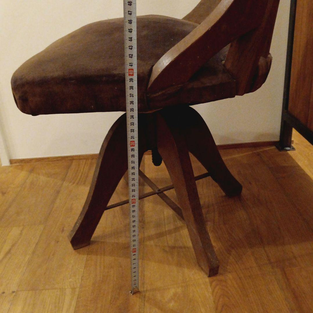 和製アンティーク 回転椅子 ナラ材 大正ロマン チェア イス レトロ ②