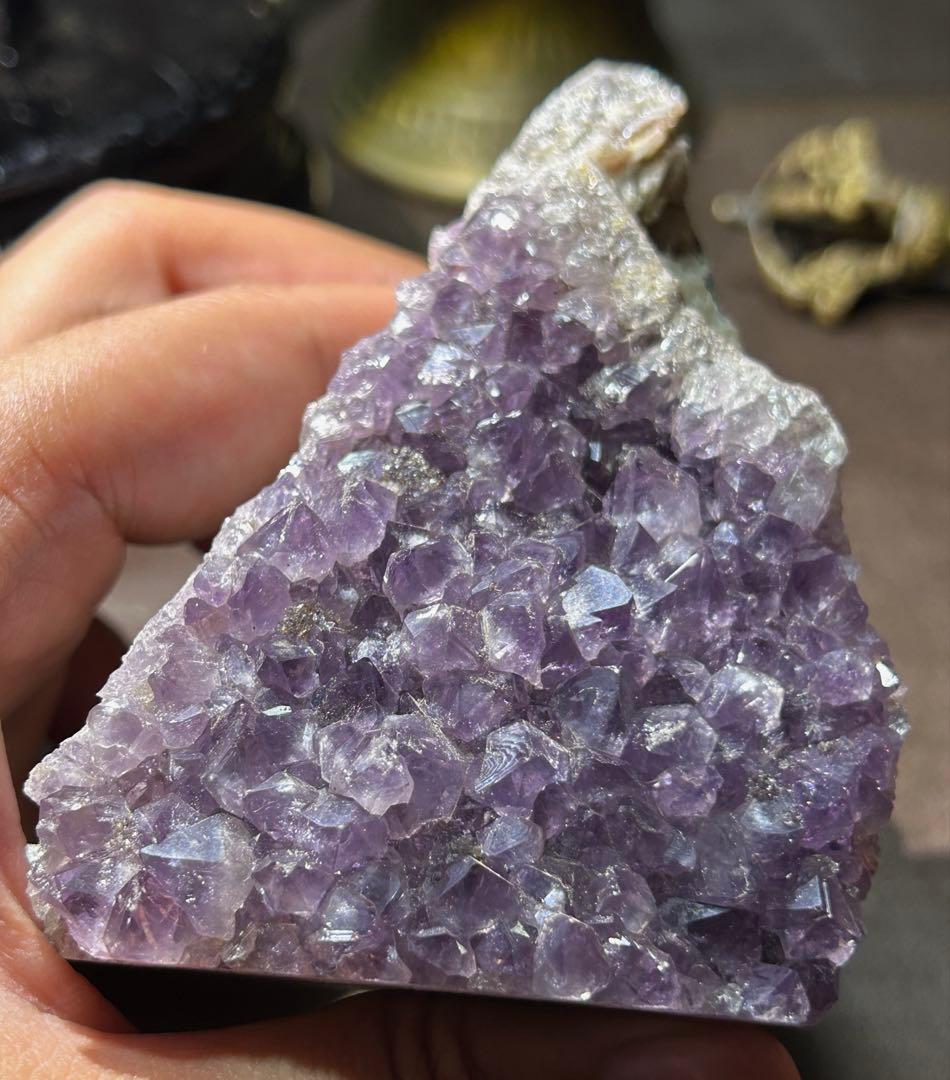 ☆高級品！福運大黒秘宝⑨！開運！アメジスト　クラスター　原石　置物