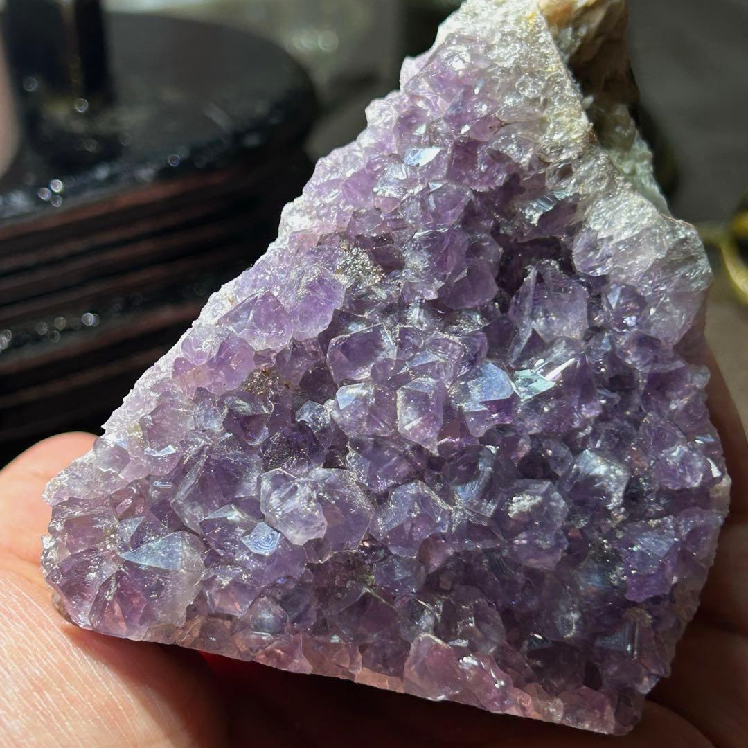 ☆高級品！福運大黒秘宝⑨！開運！アメジスト　クラスター　原石　置物