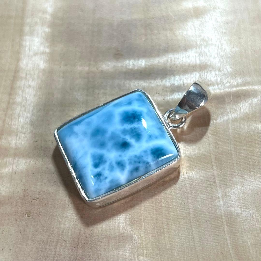 高品質　ラリマー　ペンダント　ネックレス　silver925 3-14