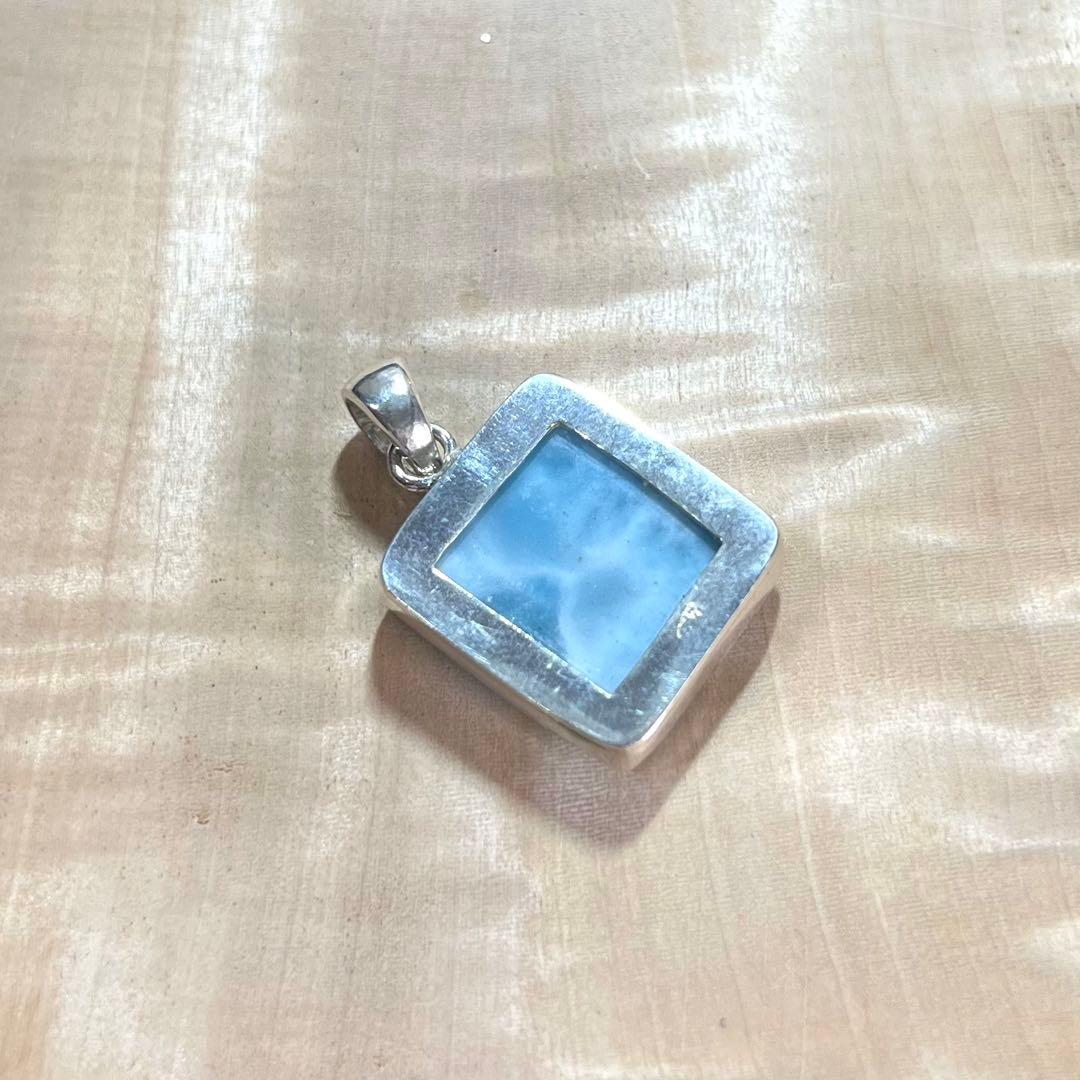 高品質　ラリマー　ペンダント　ネックレス　silver925 3-14
