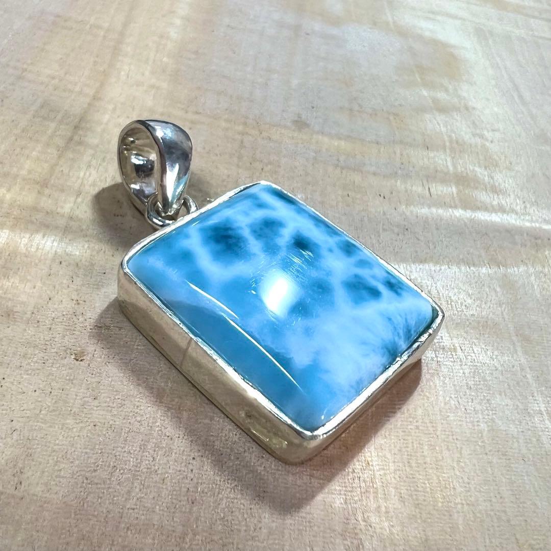 高品質　ラリマー　ペンダント　ネックレス　silver925 3-14