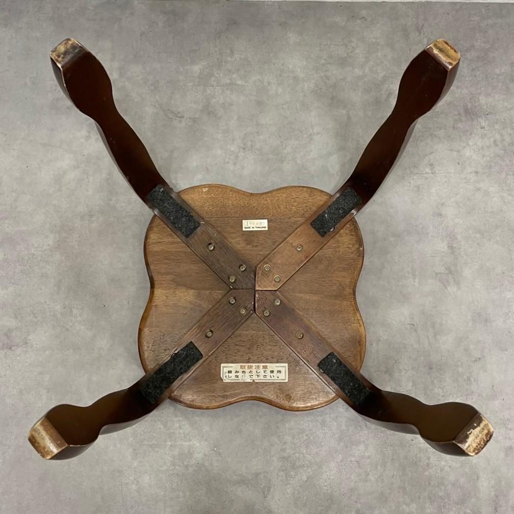 ヴィンテージ 花型 スツール 猫脚 木製 チェア 花台 レトロ ビンテージ