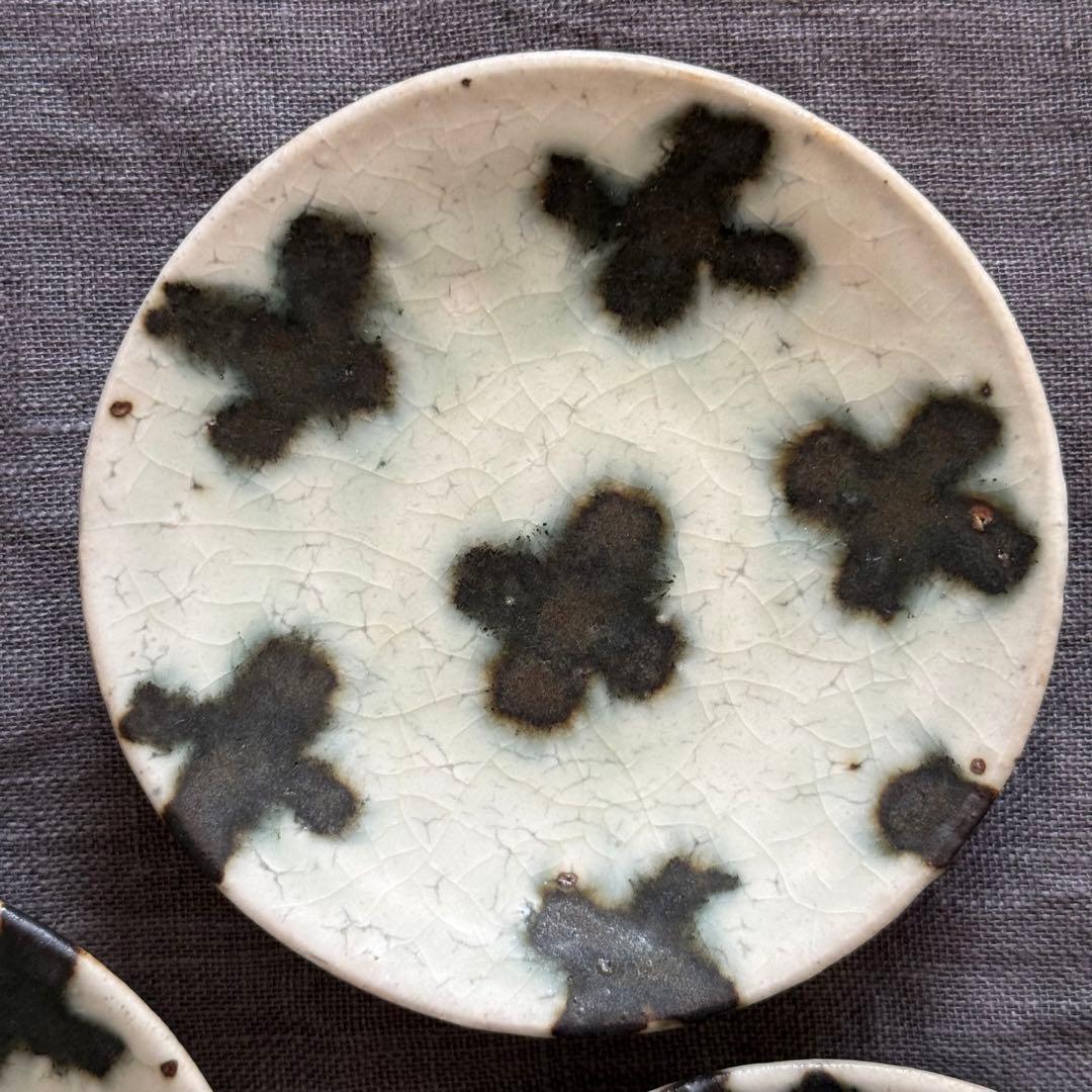 楠田純子さん　墨絵　クロス　小皿　3枚　美品