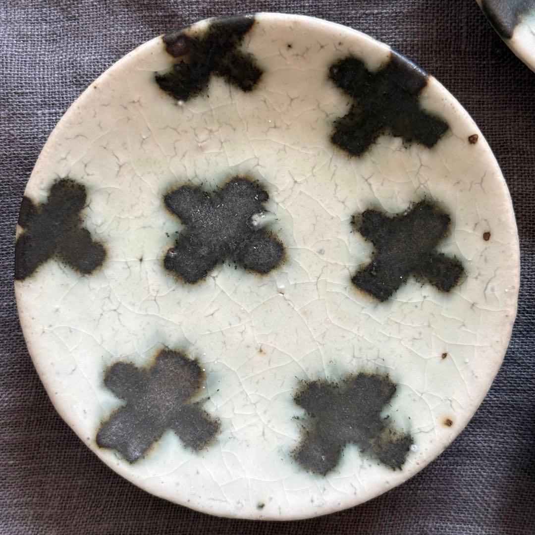 楠田純子さん　墨絵　クロス　小皿　3枚　美品