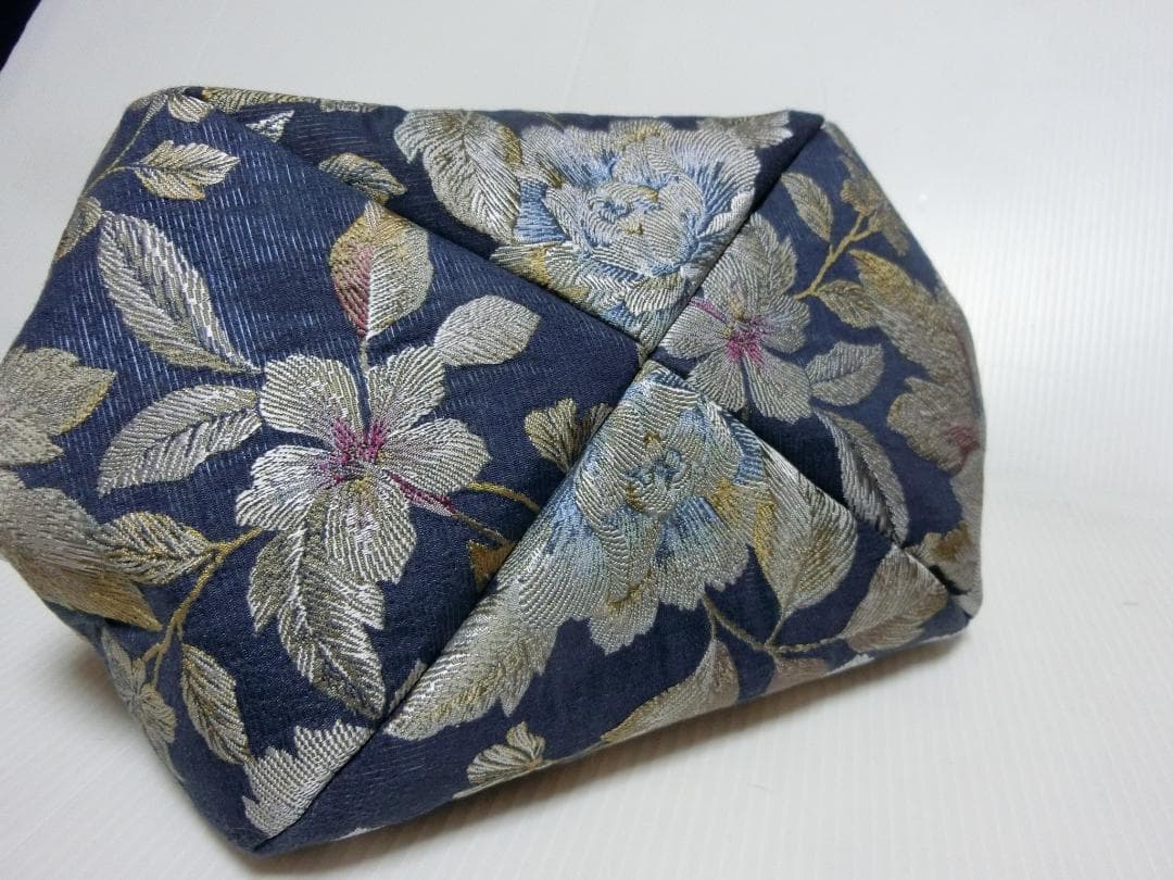 ハンドメイド 見事な織り模様 バンブー持ち手 ハンドバッグ