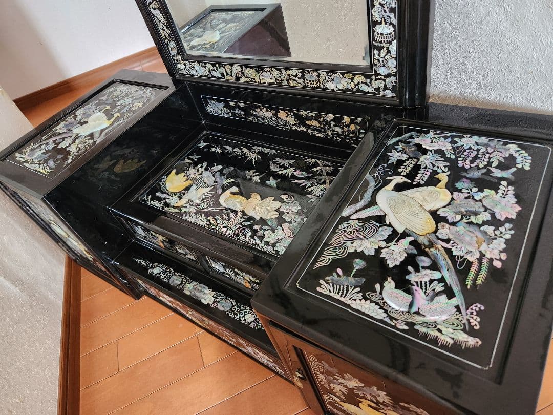 希少螺鈿の鏡台　高級家具アンティークヴィンテージ古道具骨董美術品