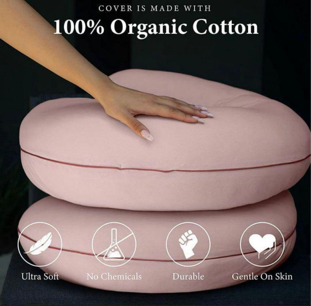 Pharmedoc オーガニックコットンの身体用枕 ピンク 圧縮