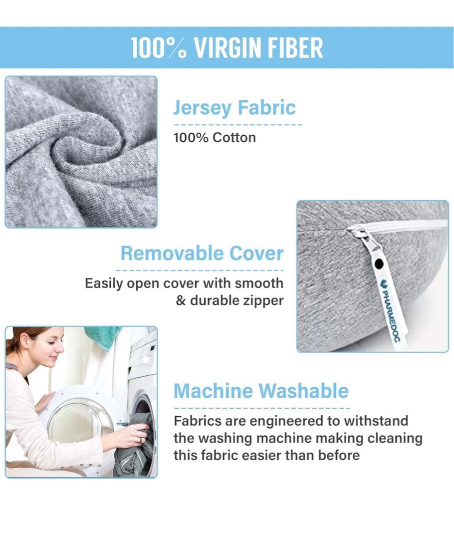 Pharmedoc オーガニックコットンの身体用枕 ピンク 圧縮