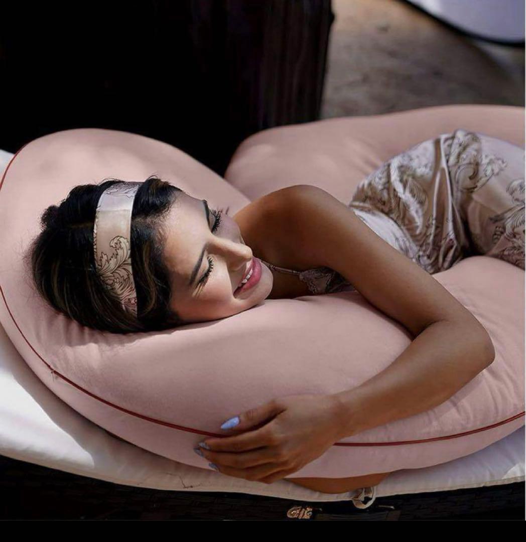 Pharmedoc オーガニックコットンの身体用枕 ピンク 圧縮