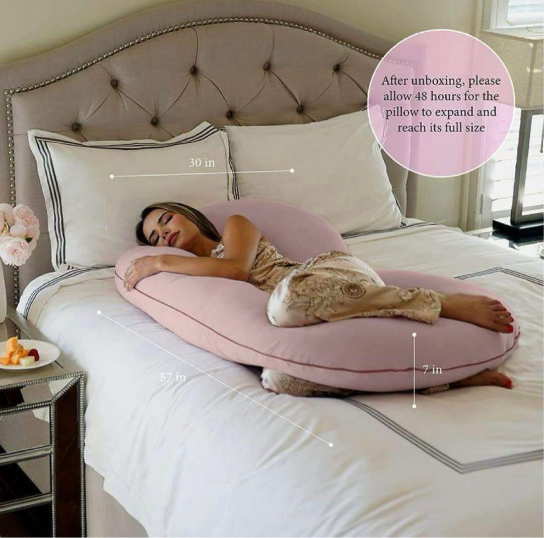 Pharmedoc オーガニックコットンの身体用枕 ピンク 圧縮