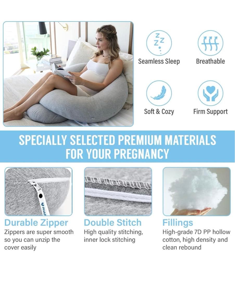 Pharmedoc オーガニックコットンの身体用枕 ピンク 圧縮