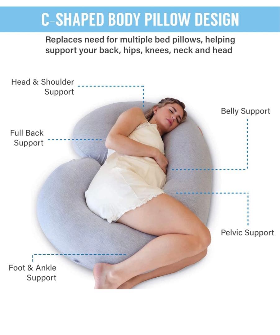 Pharmedoc オーガニックコットンの身体用枕 ピンク 圧縮