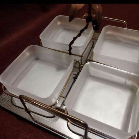 90s①【未使用・新品】マルチグリッドオードブルトレイ/オードブルプレート