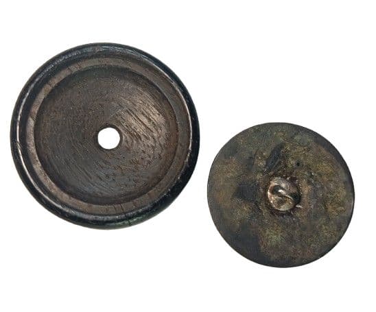 金工師 鏡蓋 根付 「老松に双鶴」鉄地 赤銅 金象嵌 高肉彫