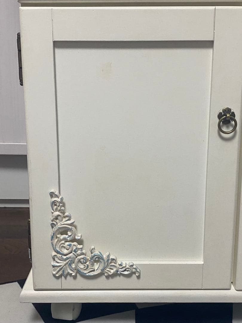 ロココ♦️便利な ライディングデスク タイル天板♦️アンティーク調 キッチンワゴン