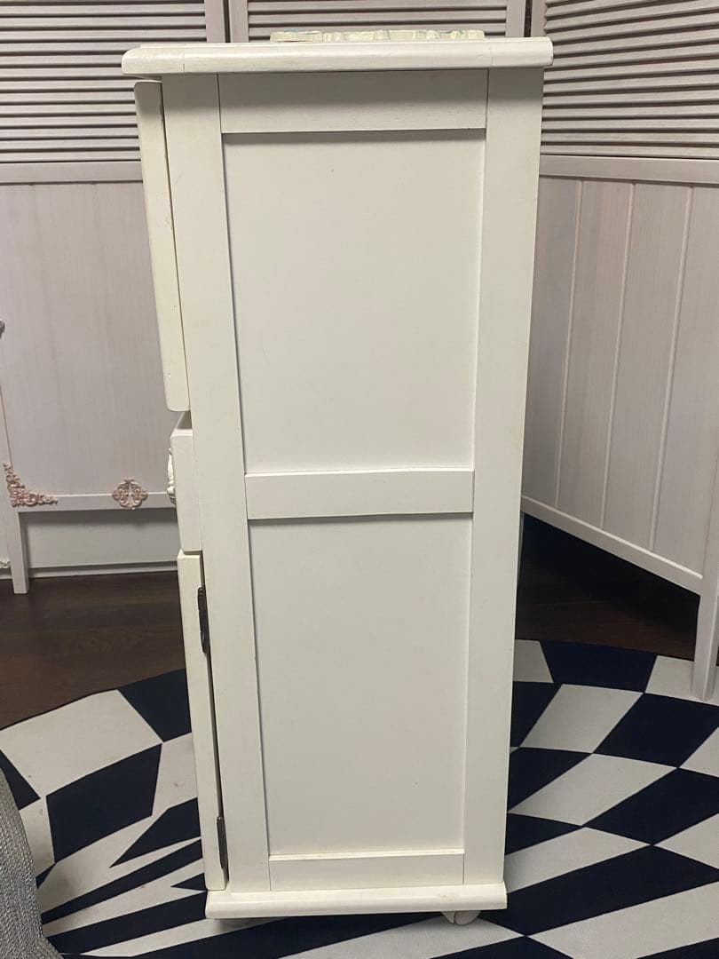 ロココ♦️便利な ライディングデスク タイル天板♦️アンティーク調 キッチンワゴン