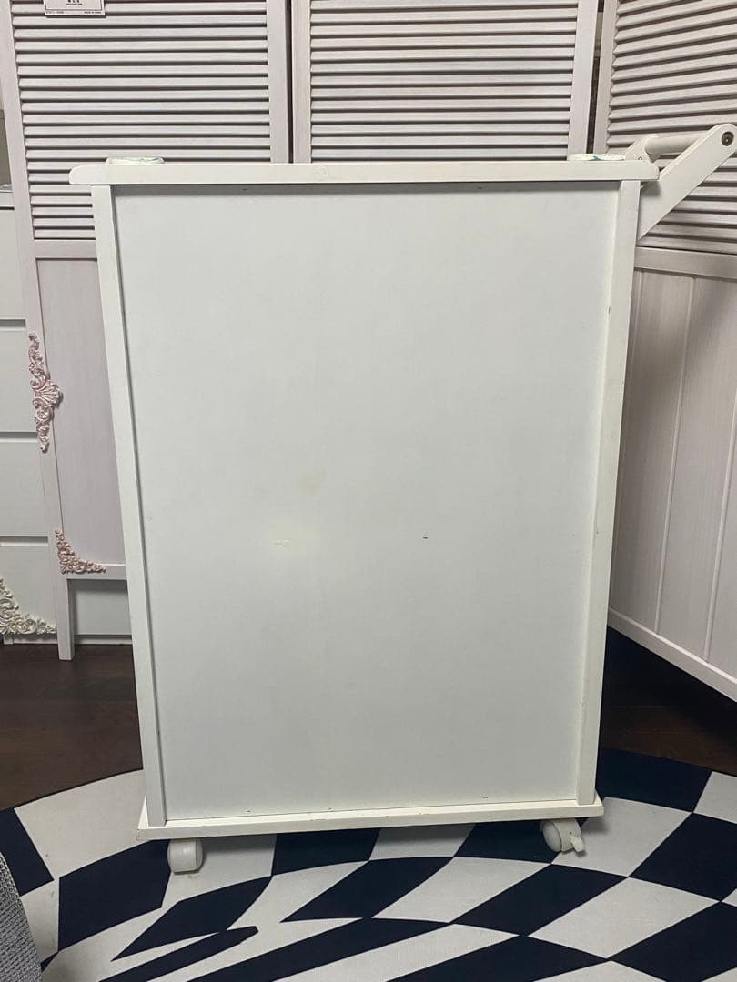 ロココ♦️便利な ライディングデスク タイル天板♦️アンティーク調 キッチンワゴン