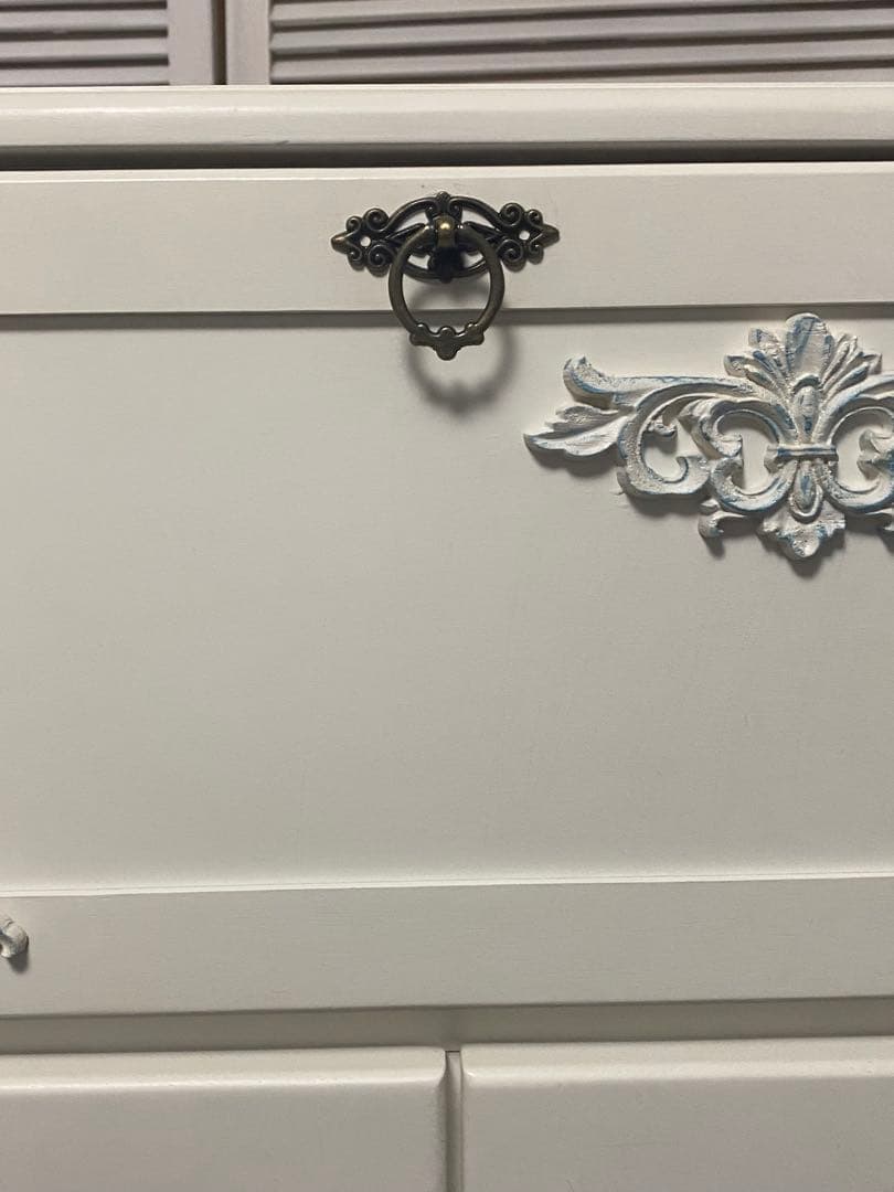 ロココ♦️便利な ライディングデスク タイル天板♦️アンティーク調 キッチンワゴン